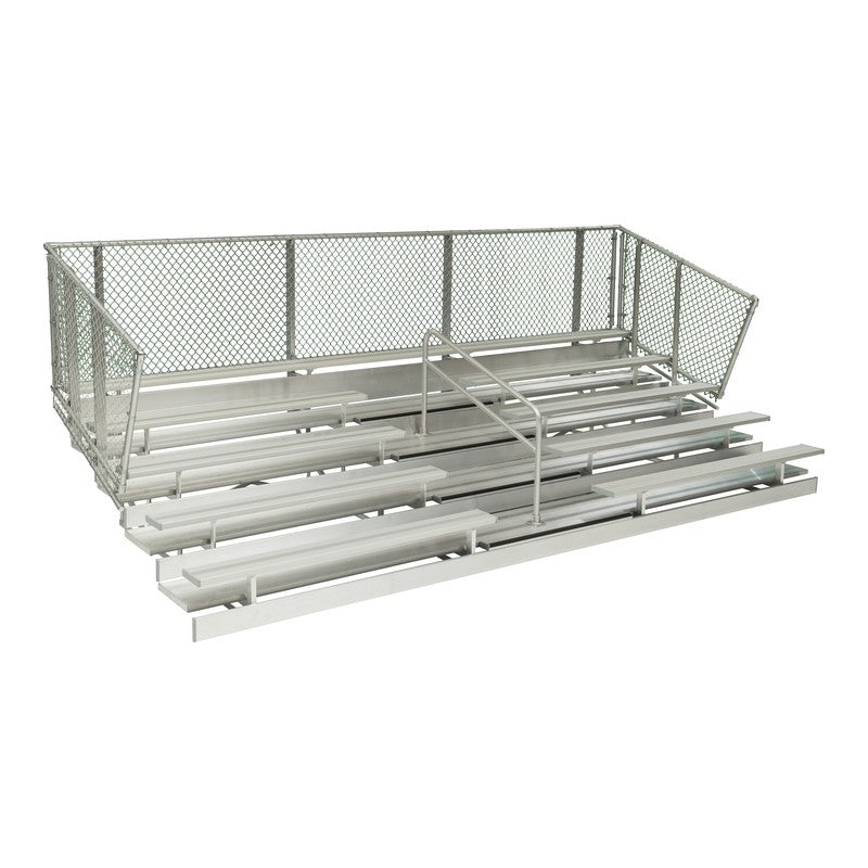 5-Row Deluxe Aluminum Bleacher with Chain-Link Guardrail (Seats 42-84)