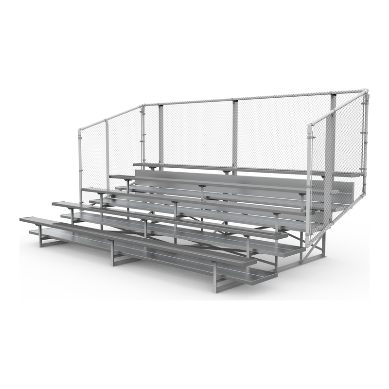 5-Row Preferred Aluminum Bleacher with Chain-Link Guardrail (Seats 50-100)