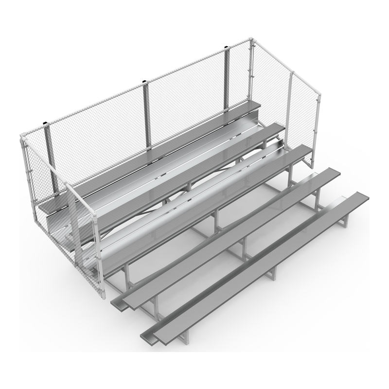 5-Row Standard Aluminum Bleacher with Chain-Link Guardrail (Seats 50-100)