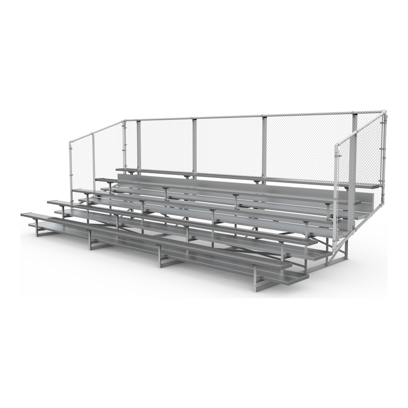 5-Row Preferred Aluminum Bleacher with Chain-Link Guardrail (Seats 50-100)
