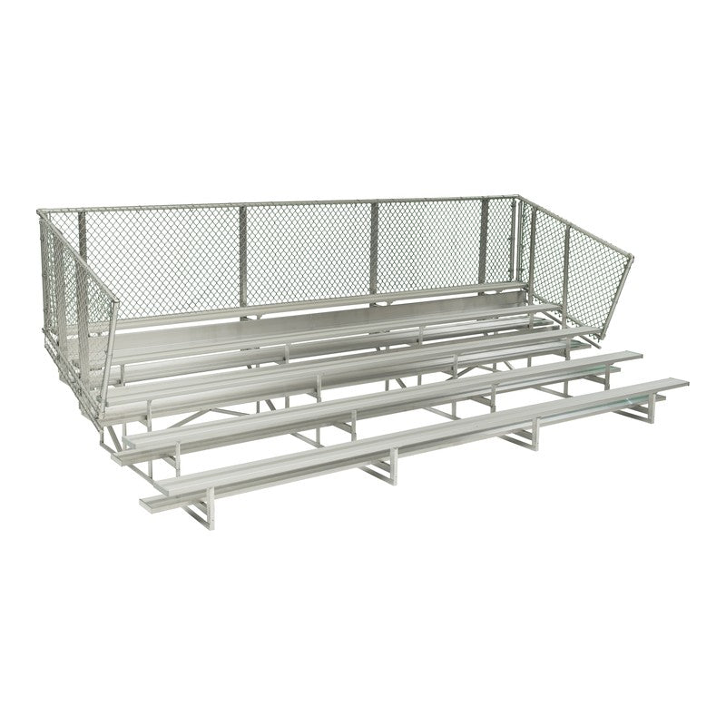 5-Row Standard Aluminum Bleacher with Chain-Link Guardrail (Seats 50-100)