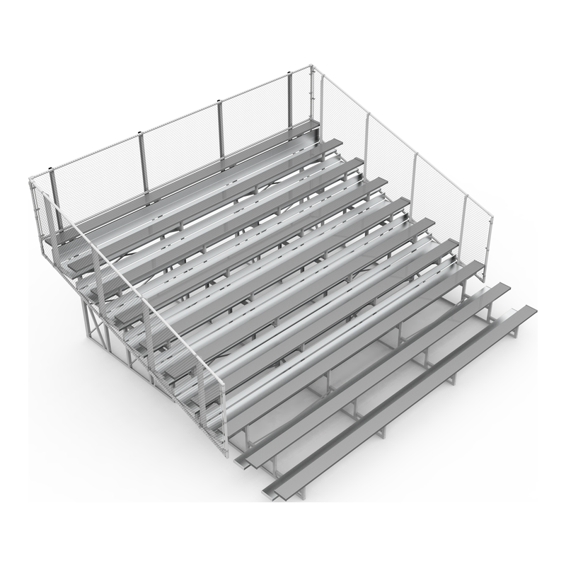 10-Row Standard Aluminum Bleacher with Chain-Link Guardrail (Seats 100-200)