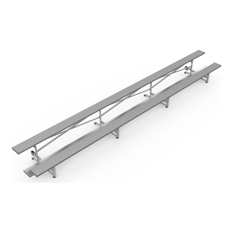 2-Row Tip N' Roll Standard Aluminum Bleacher (Seats 10-32)