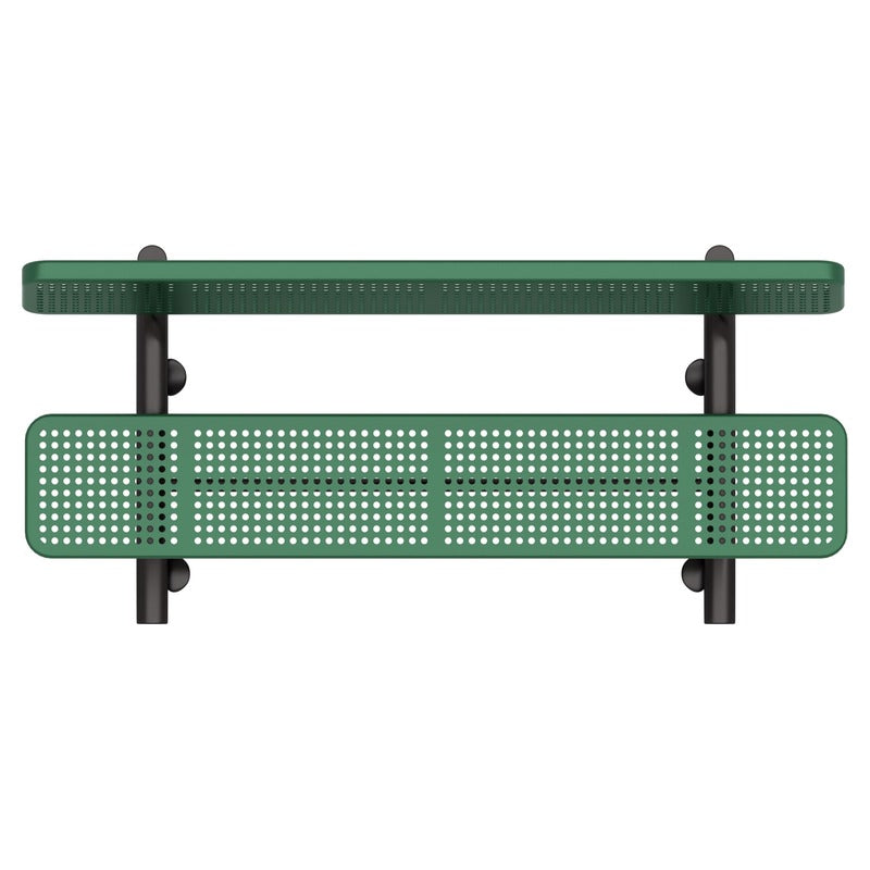 6' Park Bench W/Back Perforated Pattern