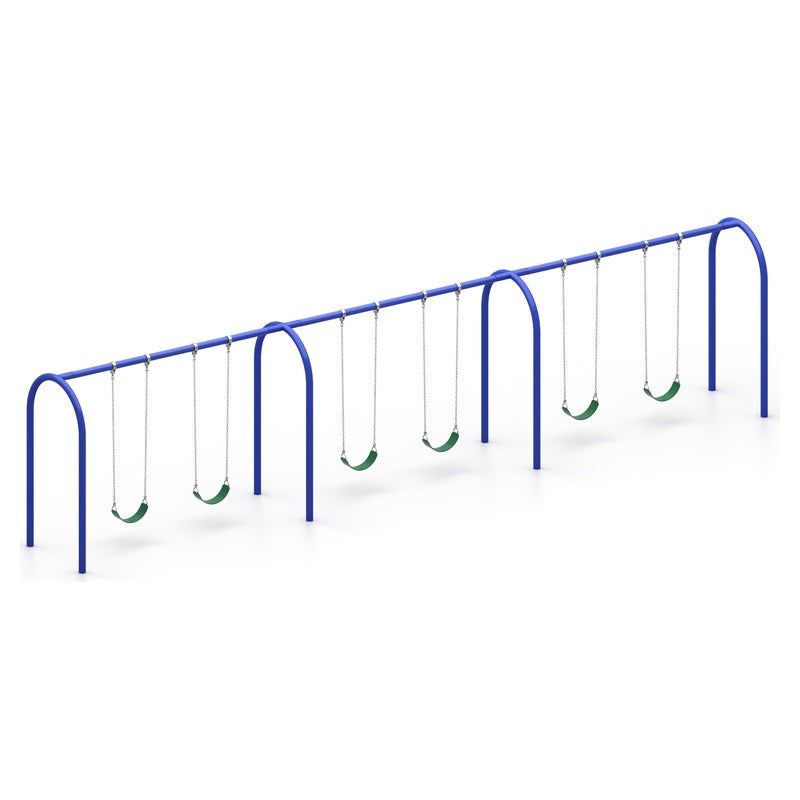 Arch Style 3.5" Metal Post Commercial Swing Set (6 Swings)