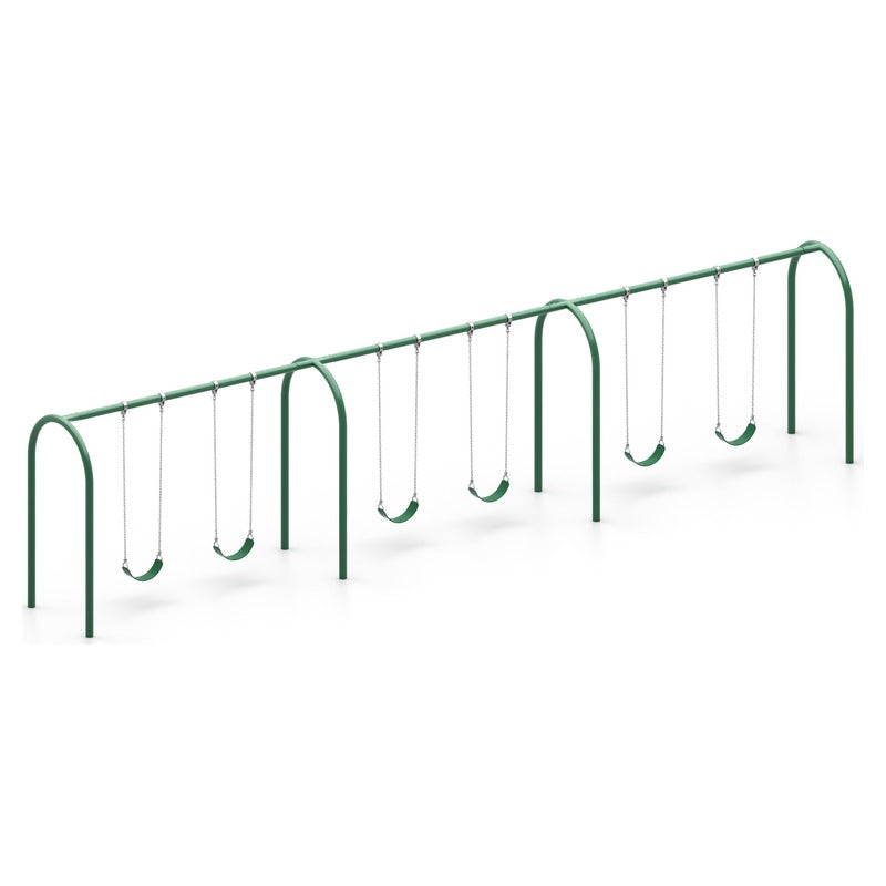 Arch Style 3.5" Metal Post Commercial Swing Set (6 Swings)